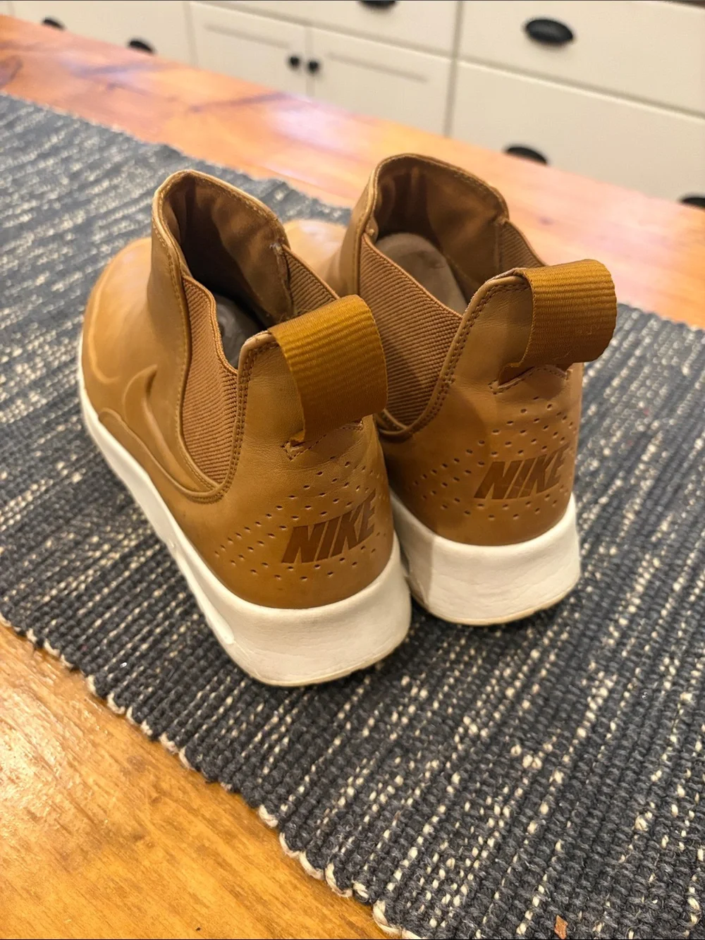 Nike Women’s Tan Leather Chukka Boots with White Sole